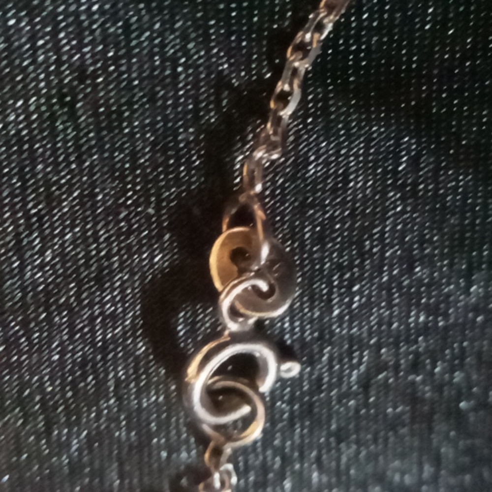 Sterling Silver 925 Hamsa Necklace with Blue Accent. - Picture 3 of 5